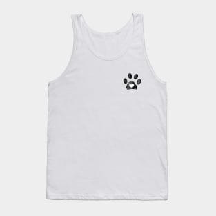 Doodle paw print with heart black Tank Top